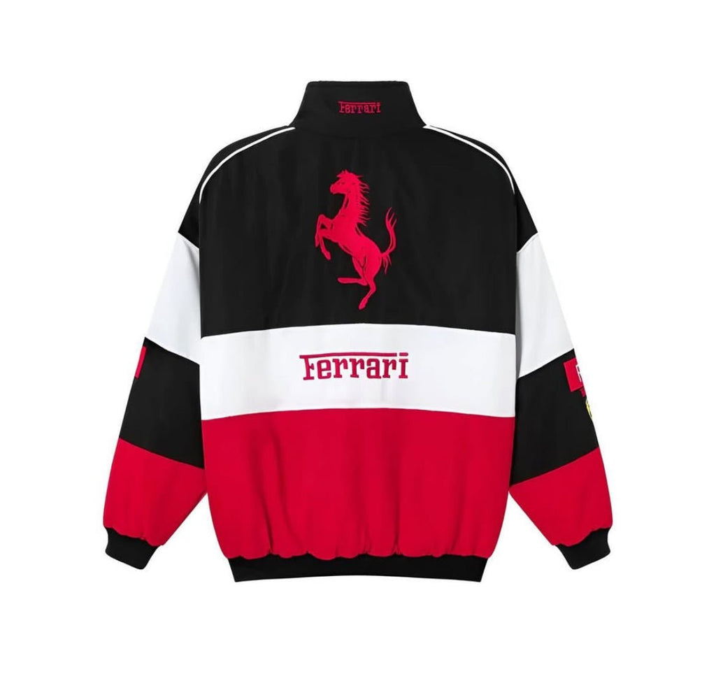 Ferrari f1 White Racer Jacket - Warmsouls