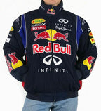 : Red Bull Racing Infiniti F1 Motorsport Bomber Jacket – Navy Blue Sponsor Logo Zip-Up