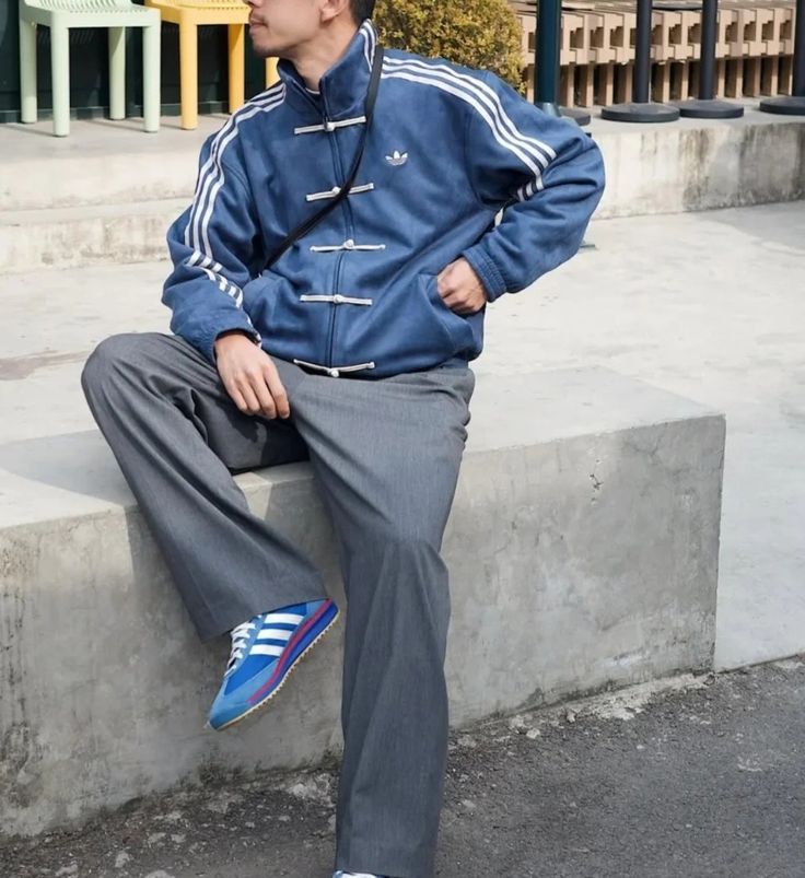 CNY_ inspired premium navy blue suede jacket