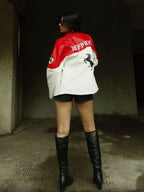 Vintage Ferrari Racing Jacket – Red & White Motorsport F1 Streetwear Zip-Up