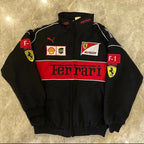 Black Ferrari F1 Racing Jacket – Premium Motorsport Streetwear