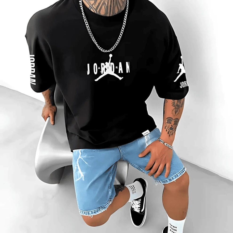 Air Jordan Black Oversized T-Shirt – Premium Streetwear Cotton Tee for Men & Women