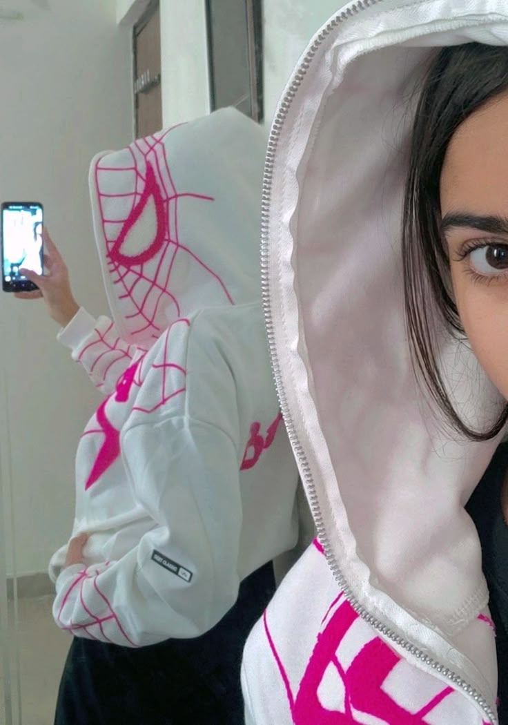 White  Spider man Hoodie
