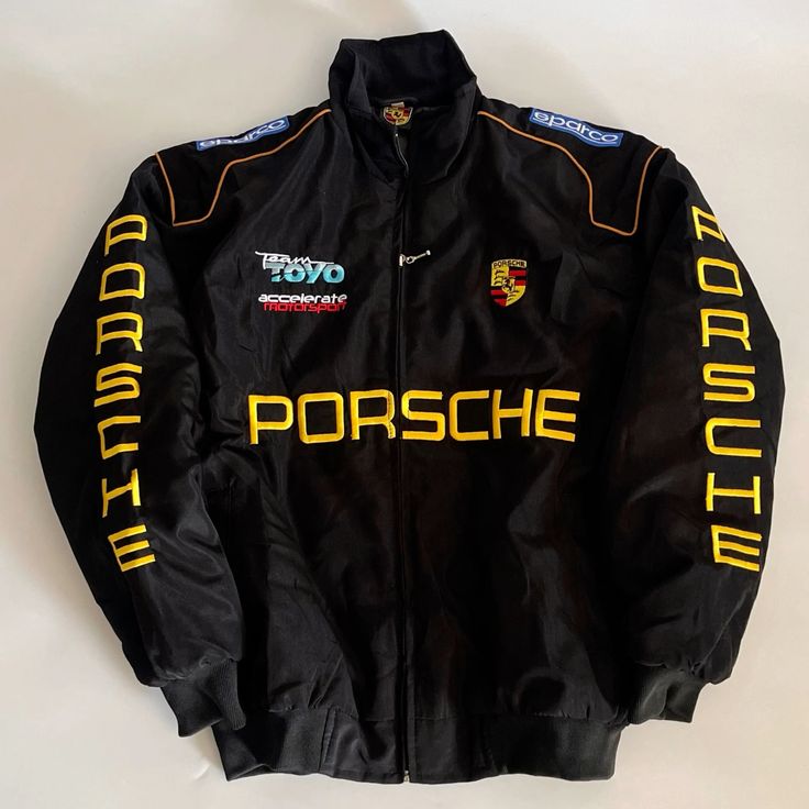 Porsche Racing Inspired Premium Black Jacket for Men & Women | Streetwear Motorsport Style Jacket