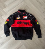 Black Ferrari F1 Racing Jacket – Premium Motorsport Streetwear