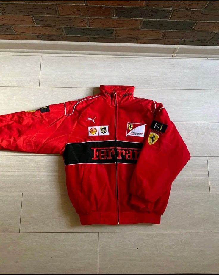 Red Ferrari F1 Racing Jacket – Premium Motorsport Streetwear Jacket for Men & Women