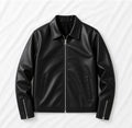 Men's Black Faux Leather Biker Style Jacket – Regular Fit