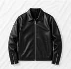 Men's Black Faux Leather Biker Style Jacket – Regular Fit