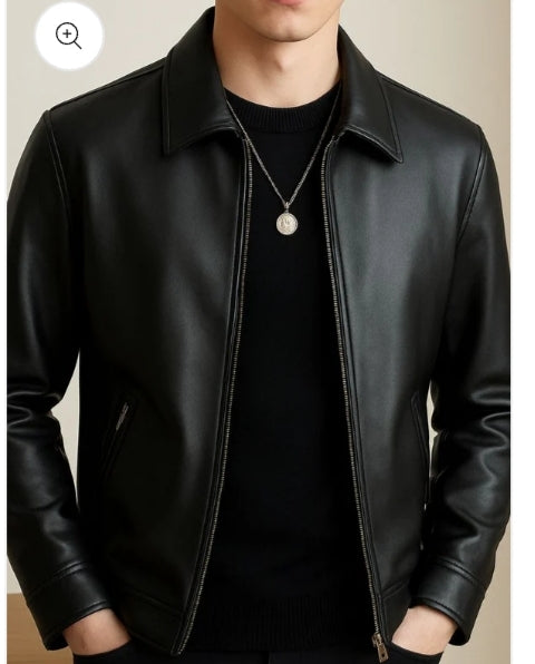 Black leather jacket