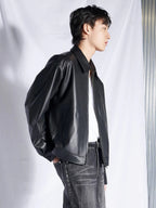 Men's Black Faux Leather Biker Style Jacket – Regular Fit