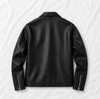 Men's Black Faux Leather Biker Style Jacket – Regular Fit