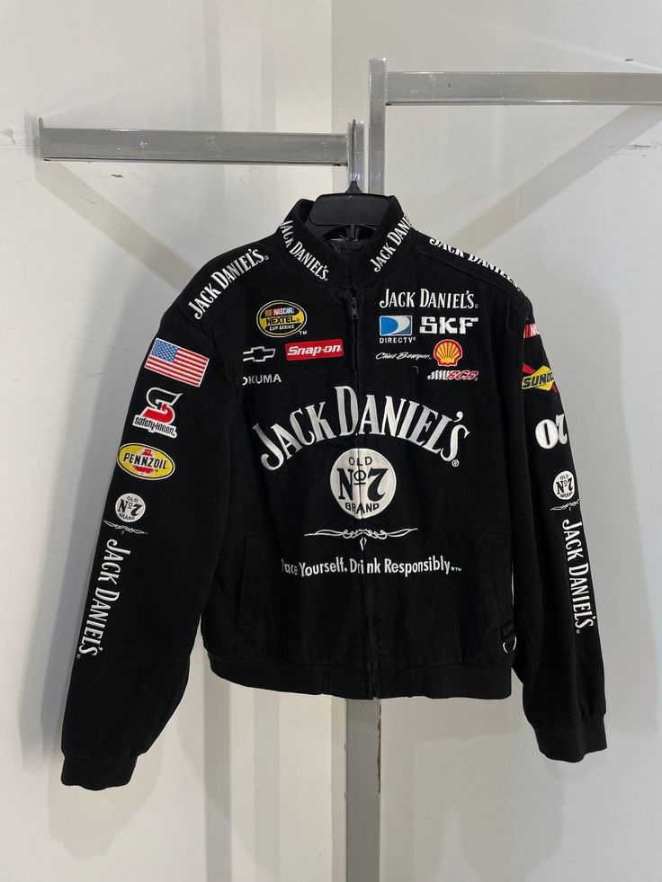 Jack Daniel’s Racing Jacket – Premium Black Vintage Biker Style Streetwear Jacket for Men & Women