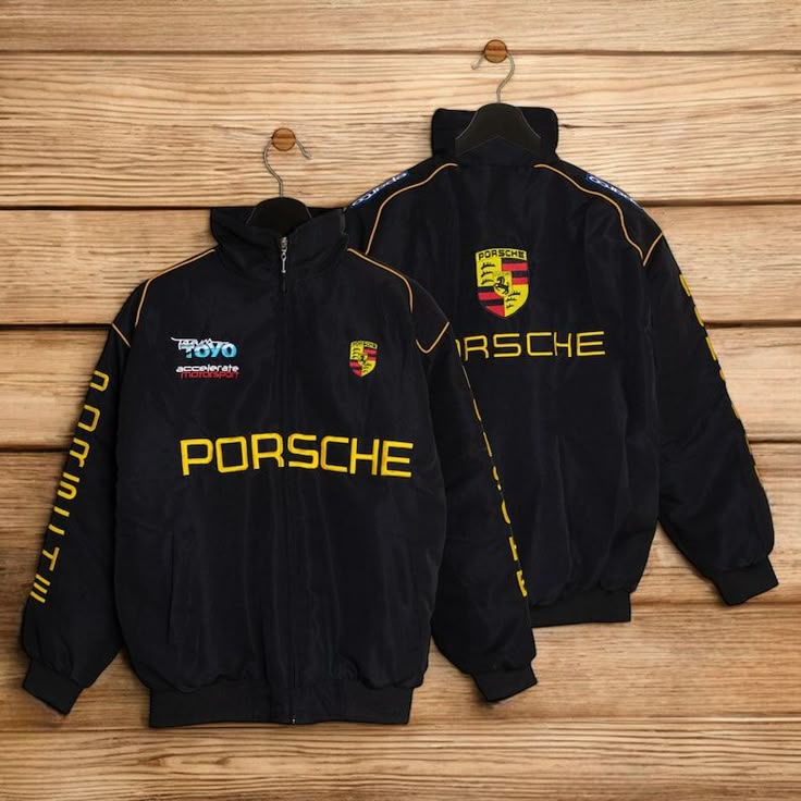 Porsche Racing Inspired Premium Black Jacket for Men & Women | Streetwear Motorsport Style Jacket