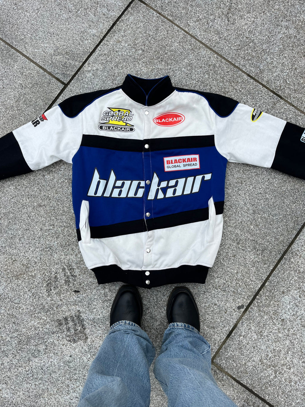 BlackAir Streetwear Jacket – Premium Black Racing Style Jacket for Men & Women