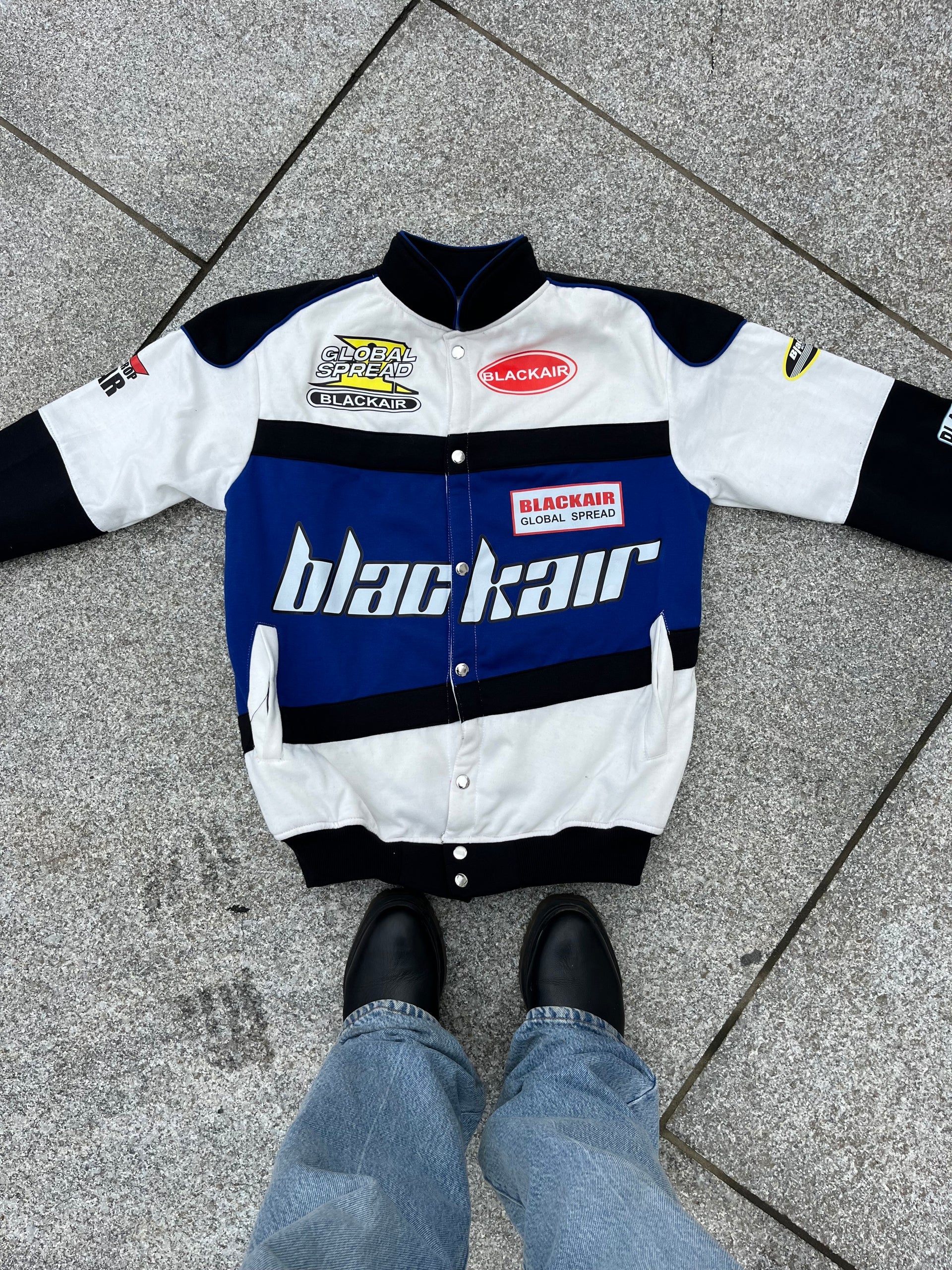 BlackAir Streetwear Jacket – Premium Black Racing Style Jacket for Men & Women