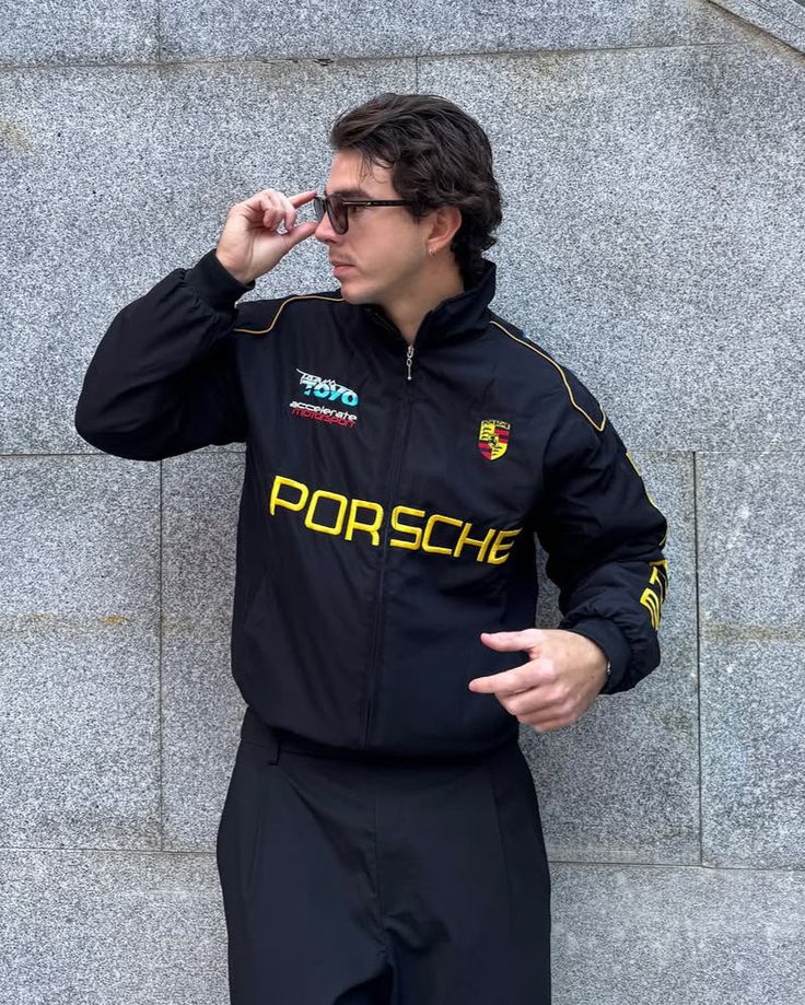 Porsche Racing Inspired Premium Black Jacket for Men & Women | Streetwear Motorsport Style Jacket